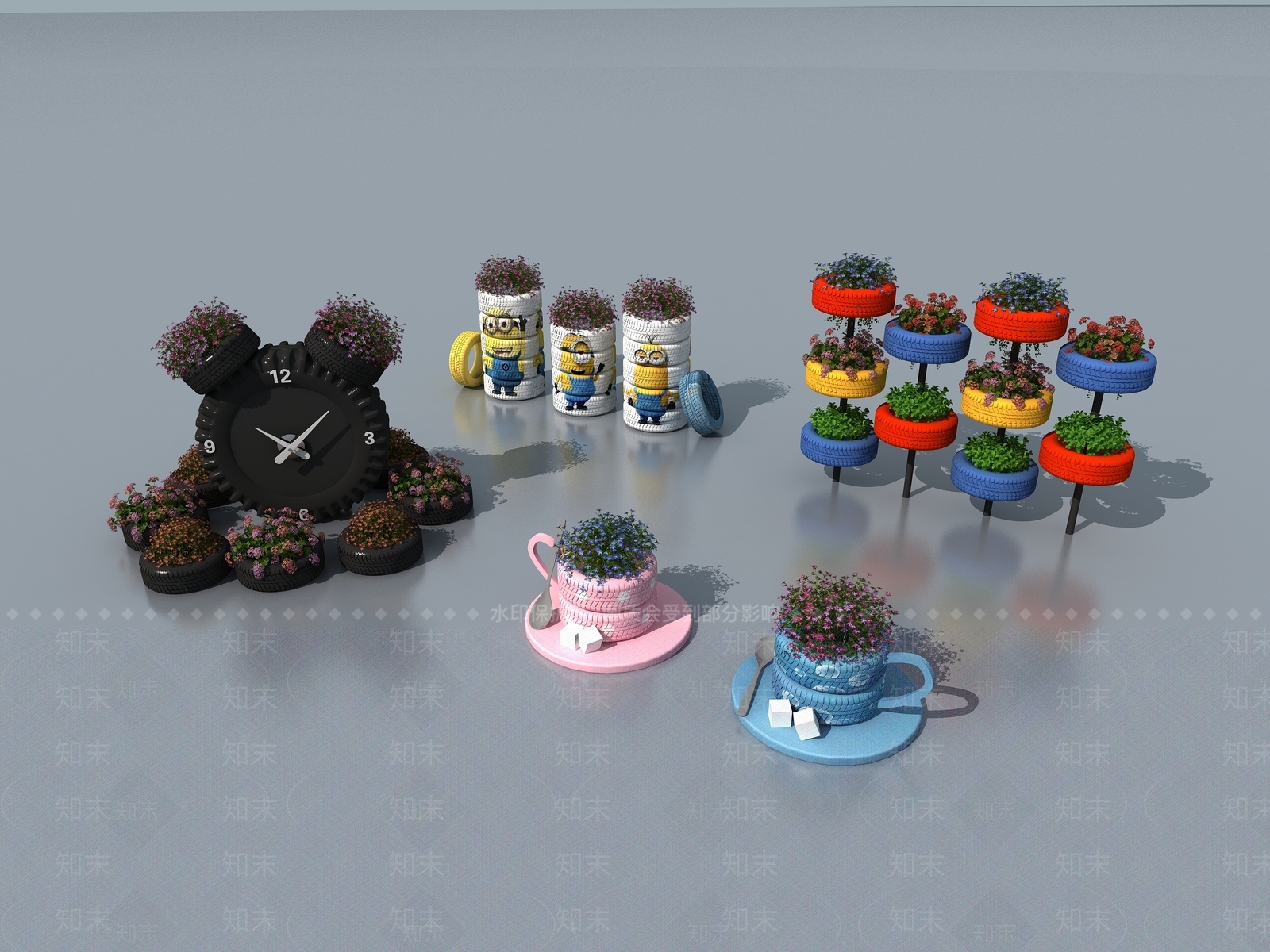 现代原生态花箱3D模型下载【ID:1130723905】
