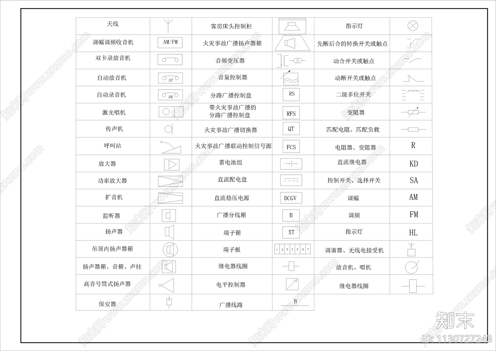 电气通用图例cad施工图下载【ID:1130727243】