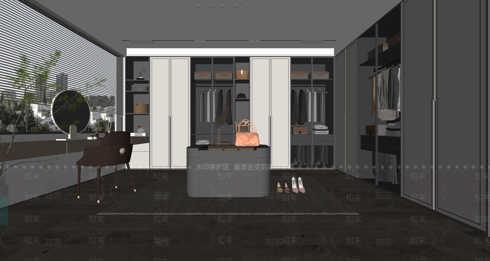 现代衣帽间SU模型下载【ID:1130727552】