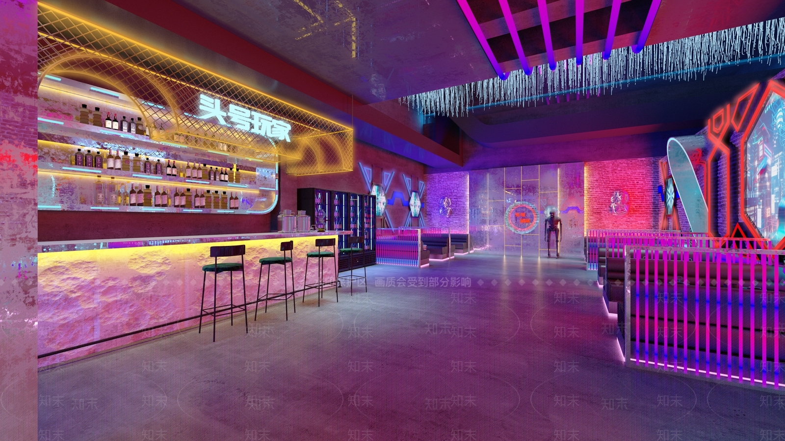 工业风赛博朋克风酒吧3D模型下载【ID:1130730947】
