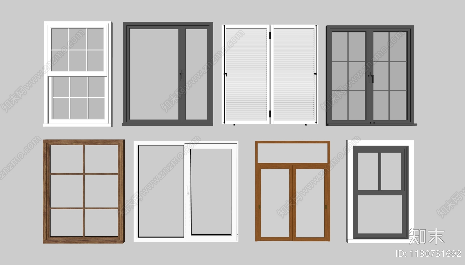 现代窗户组合SU模型下载【ID:1130731692】