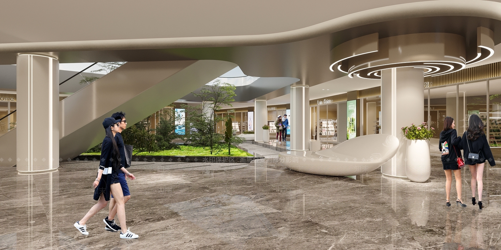 现代商场大厅3D模型下载【ID:1130735142】_知末3d模型网
