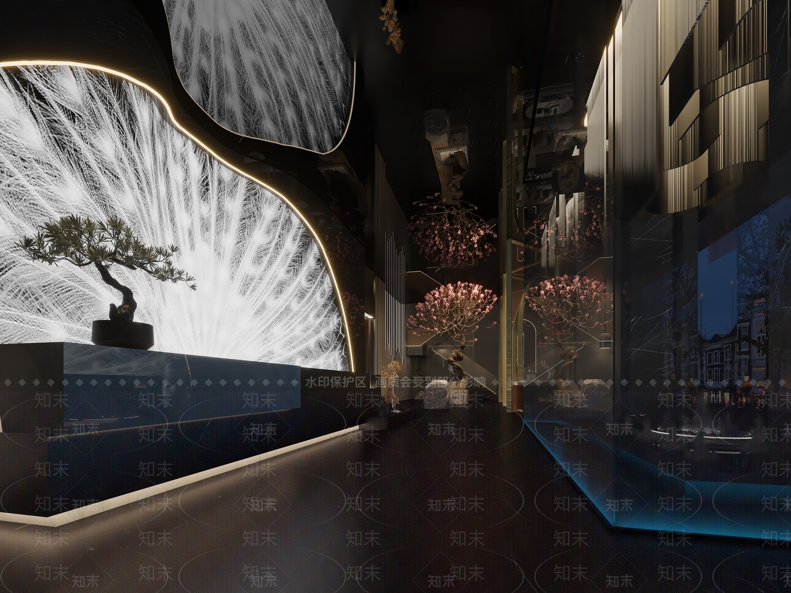 新中式洗浴中心大厅3D模型下载【ID:1130746624】