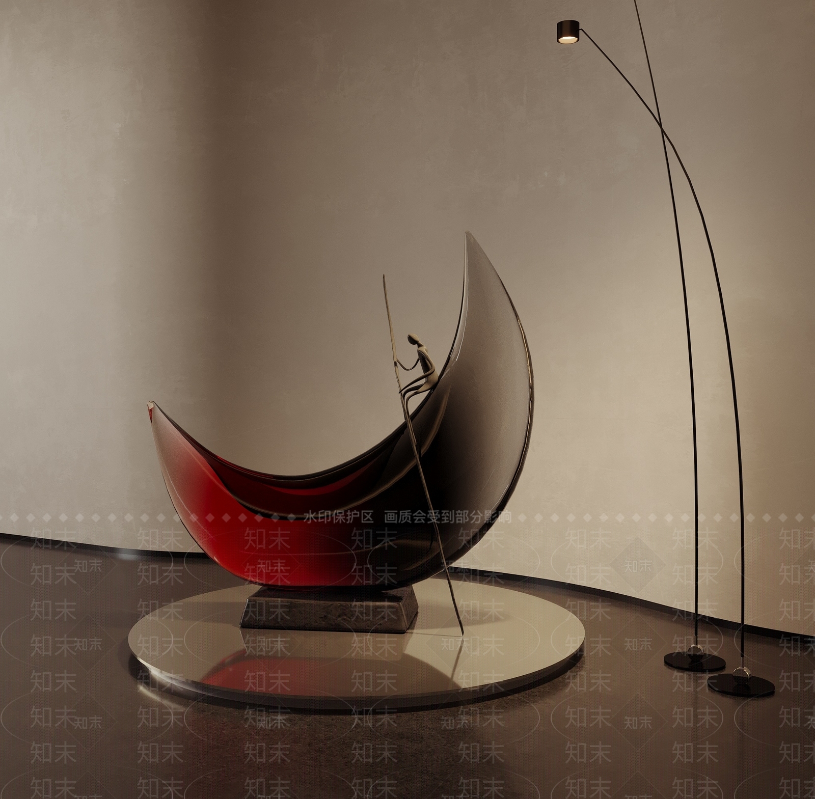 现代红与黑水晶3D模型下载【ID:1130749738】