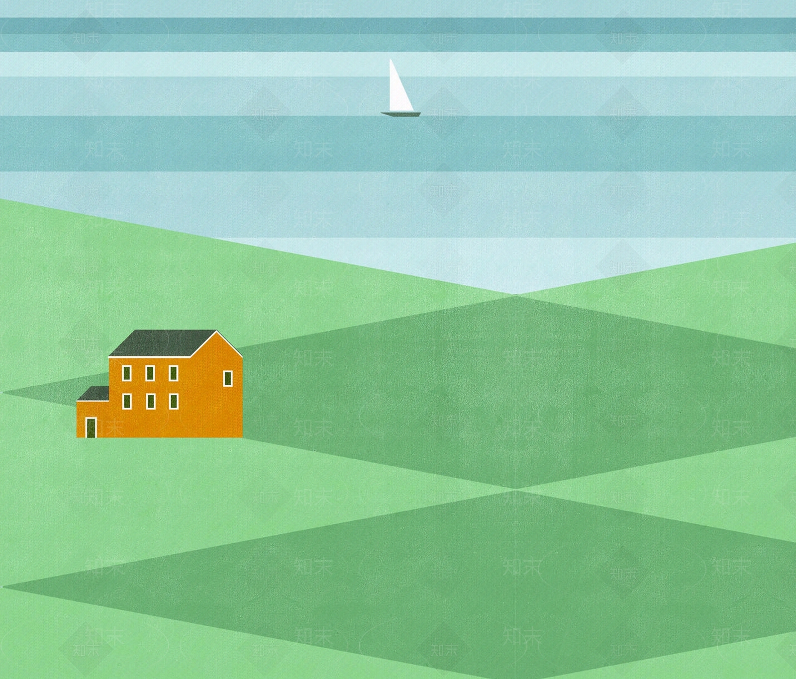 插画条纹几何卡通壁画贴图下载【ID:1130750215】