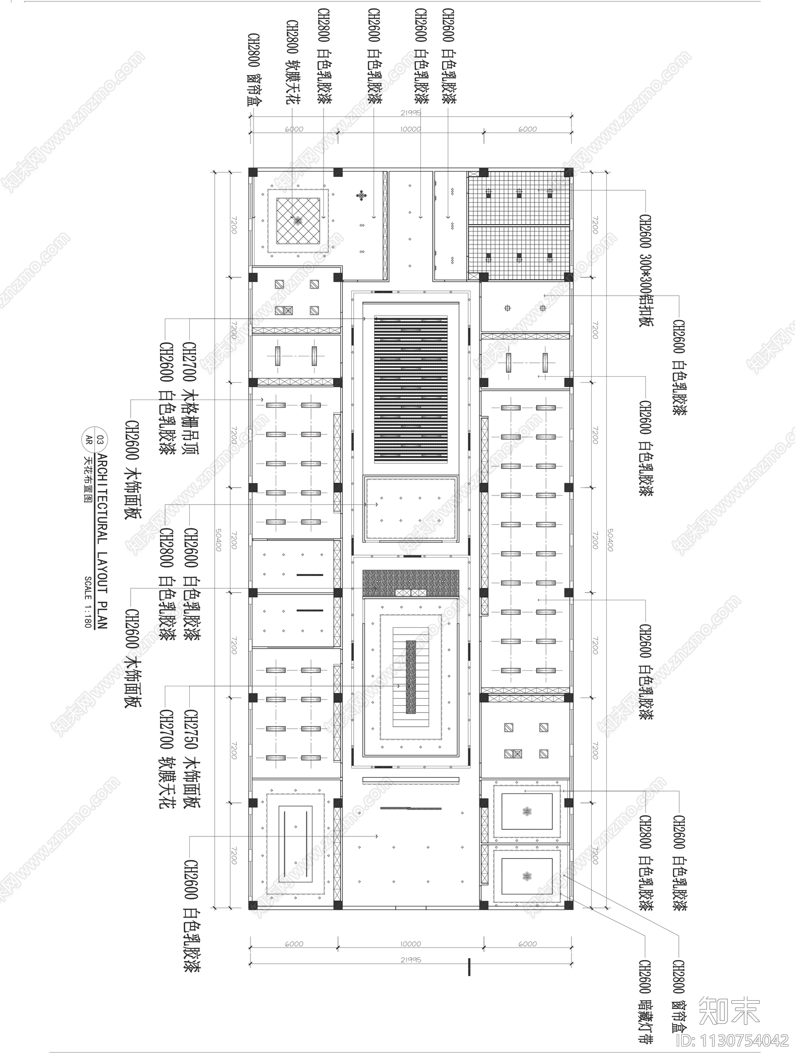 1000㎡办公室cad施工图下载【ID:1130754042】