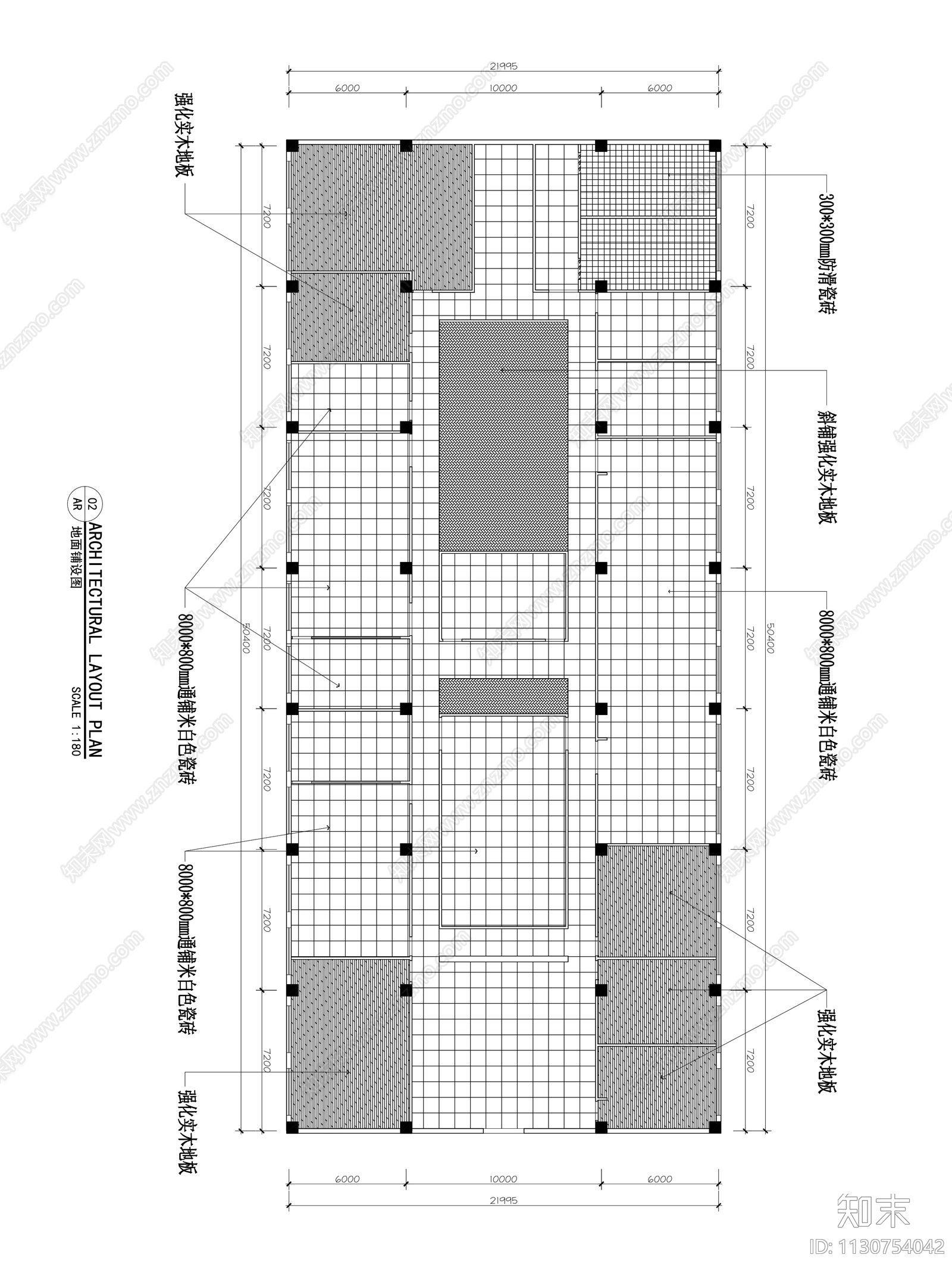 1000㎡办公室cad施工图下载【ID:1130754042】