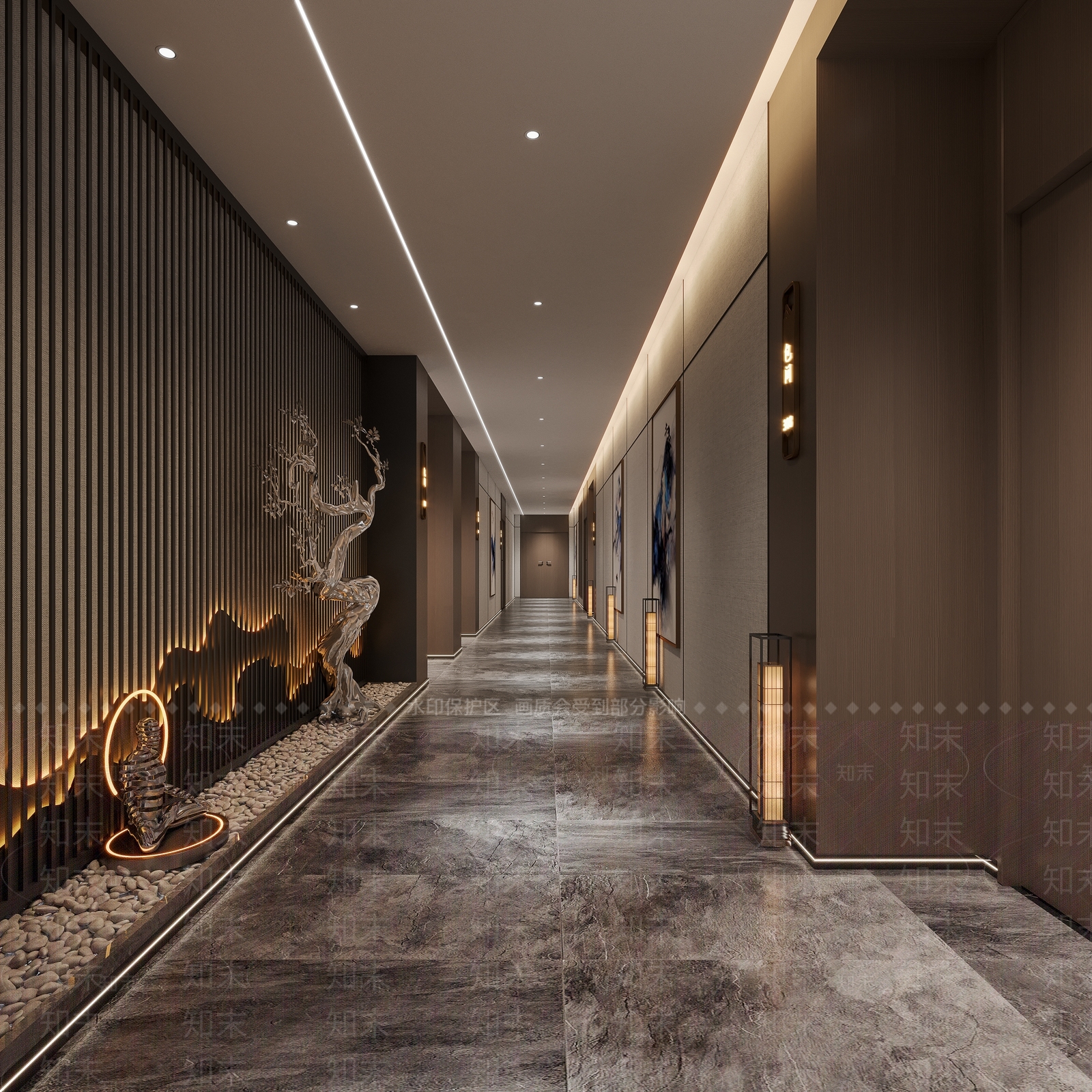 新中式客餐厅3D模型下载【ID:1221926908】