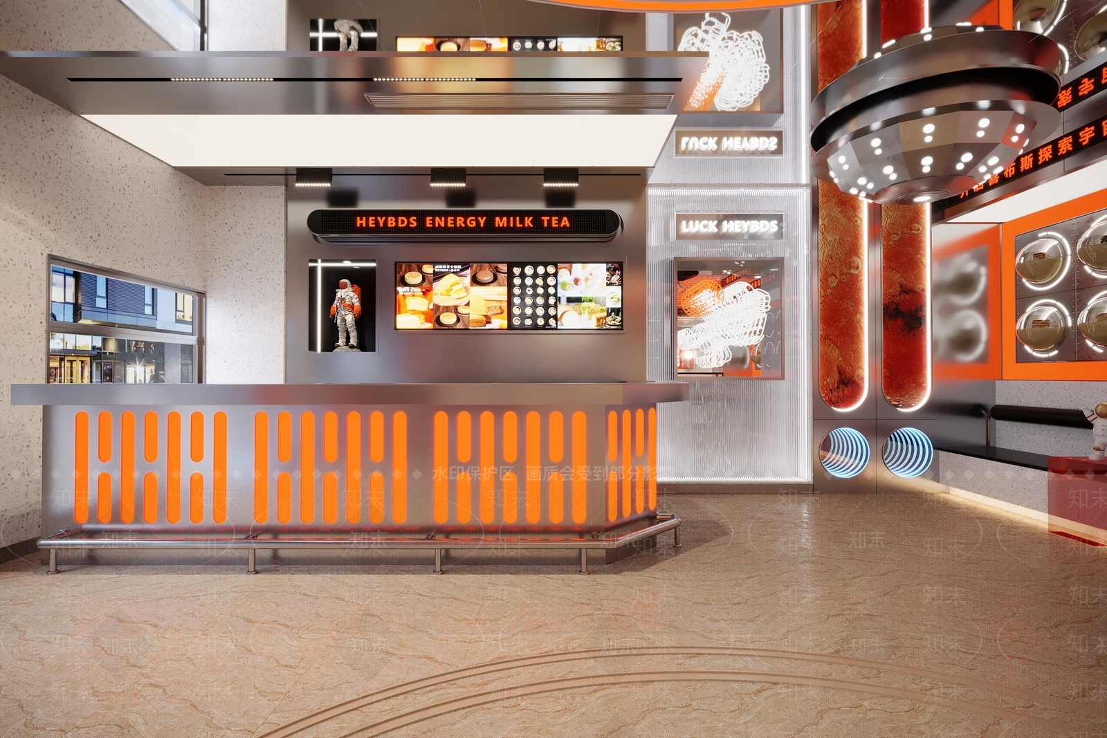 工业风奶茶店3D模型下载【ID:1221484218】