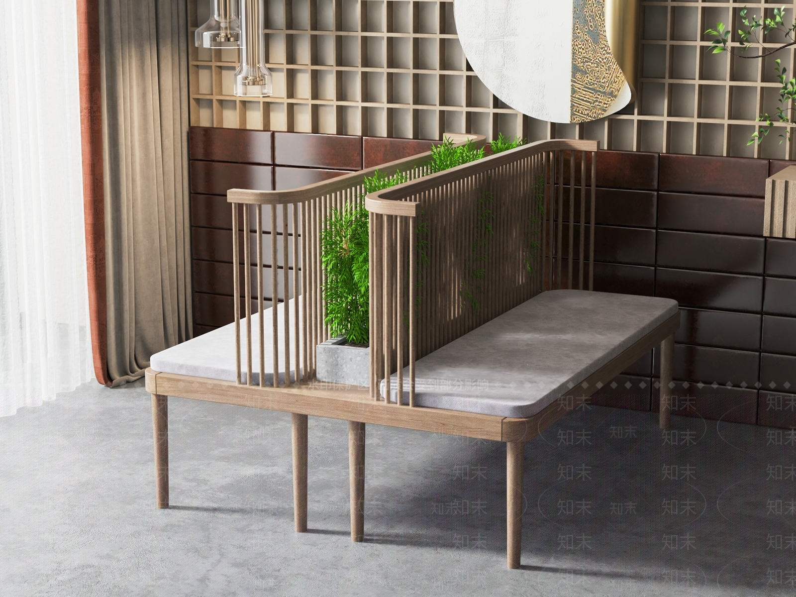新中式卡座沙发3D模型下载【ID:1130760923】