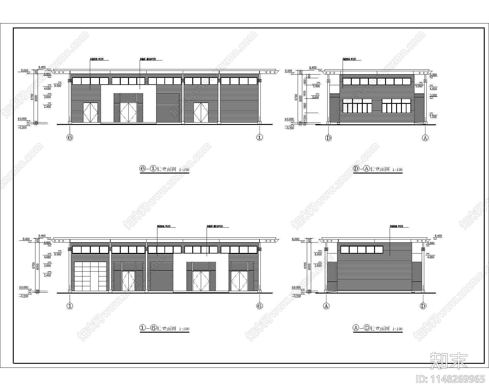奔驰4s店建筑cad施工图下载【ID:1148269965】