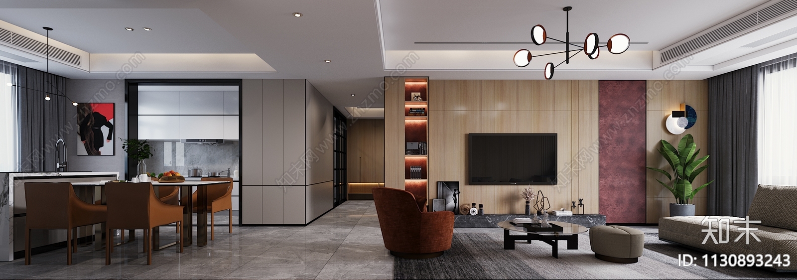 现代简约样板房整套图纸施工图下载【ID:1130893243】