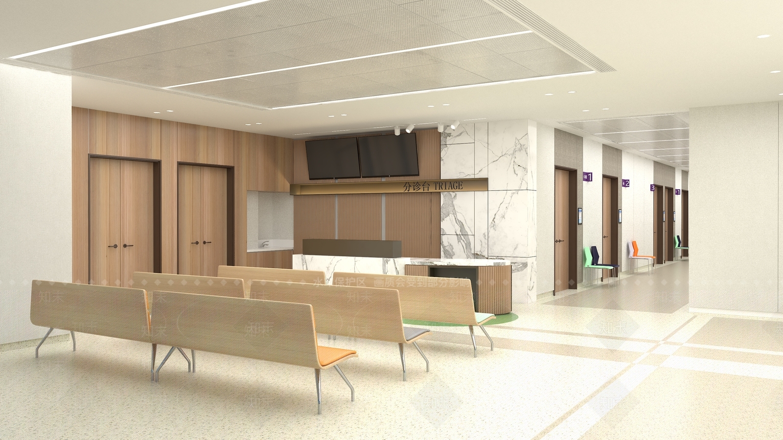 现代医院候诊区SU模型下载【ID:1130814998】