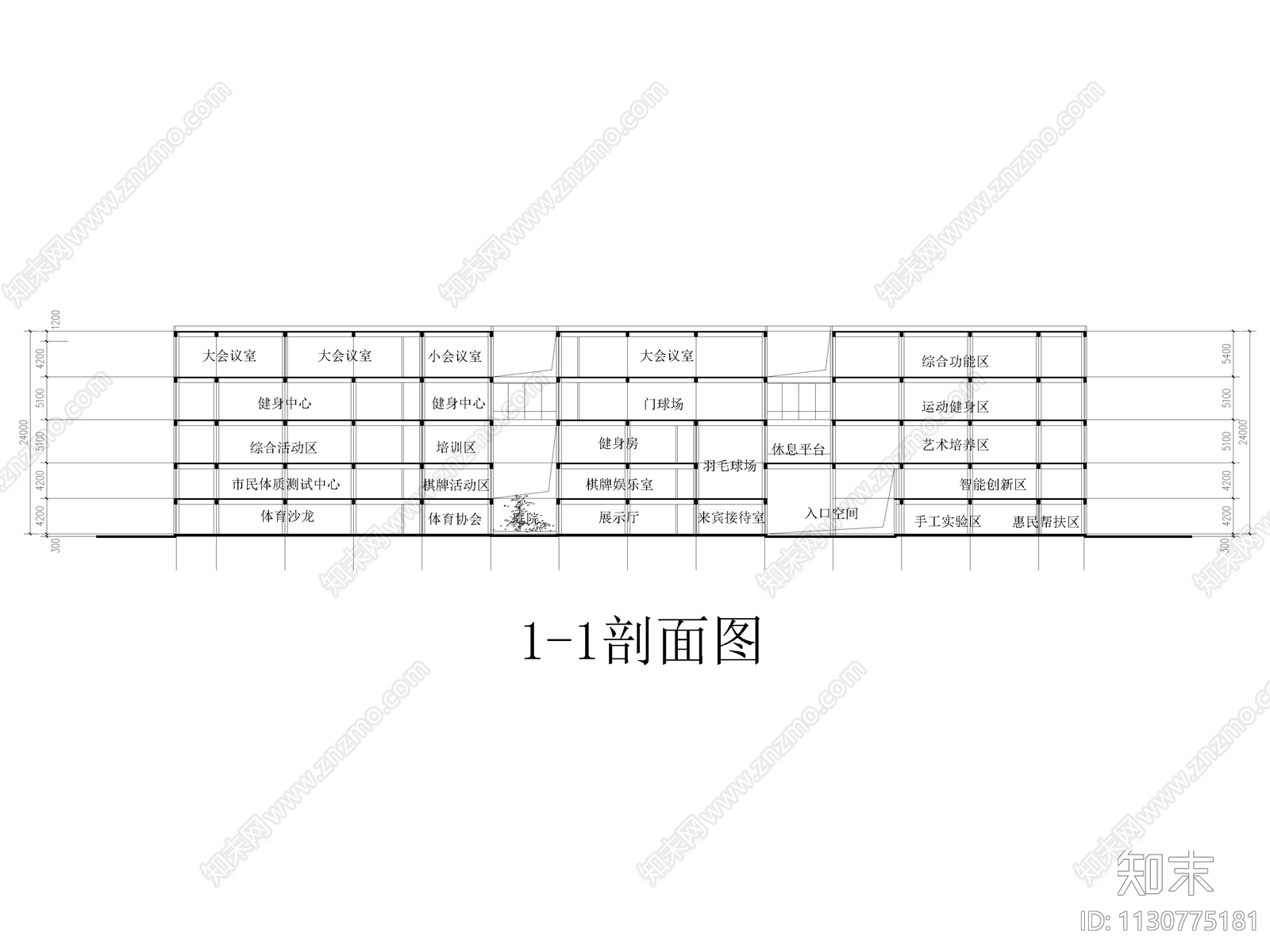 学校体育馆建筑cad施工图下载【ID:1130775181】