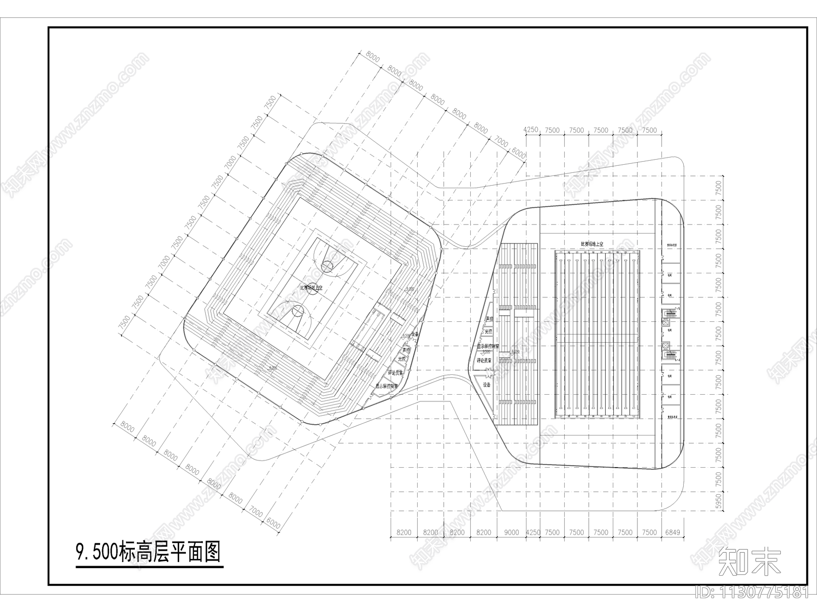 学校体育馆建筑cad施工图下载【ID:1130775181】