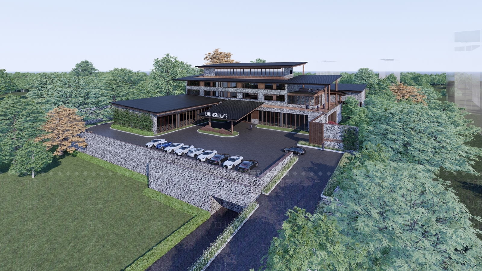 现代博物馆展馆SU模型下载【ID:1130775659】