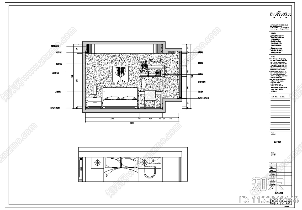 连江复式别墅装修设计cad施工图下载【ID:1130848148】