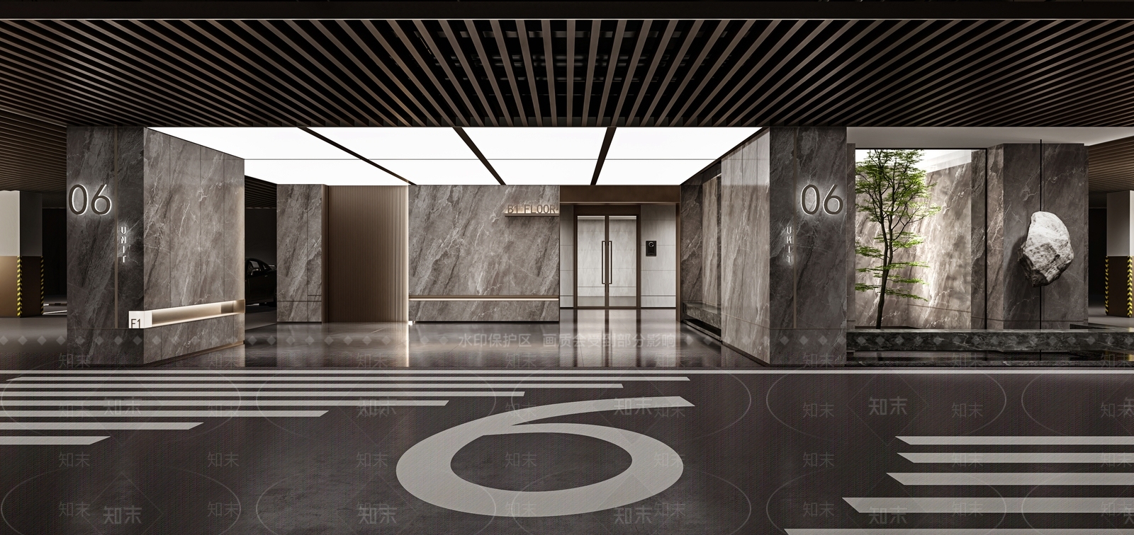 现代地下室内停车场3D模型下载【ID:1130777245】