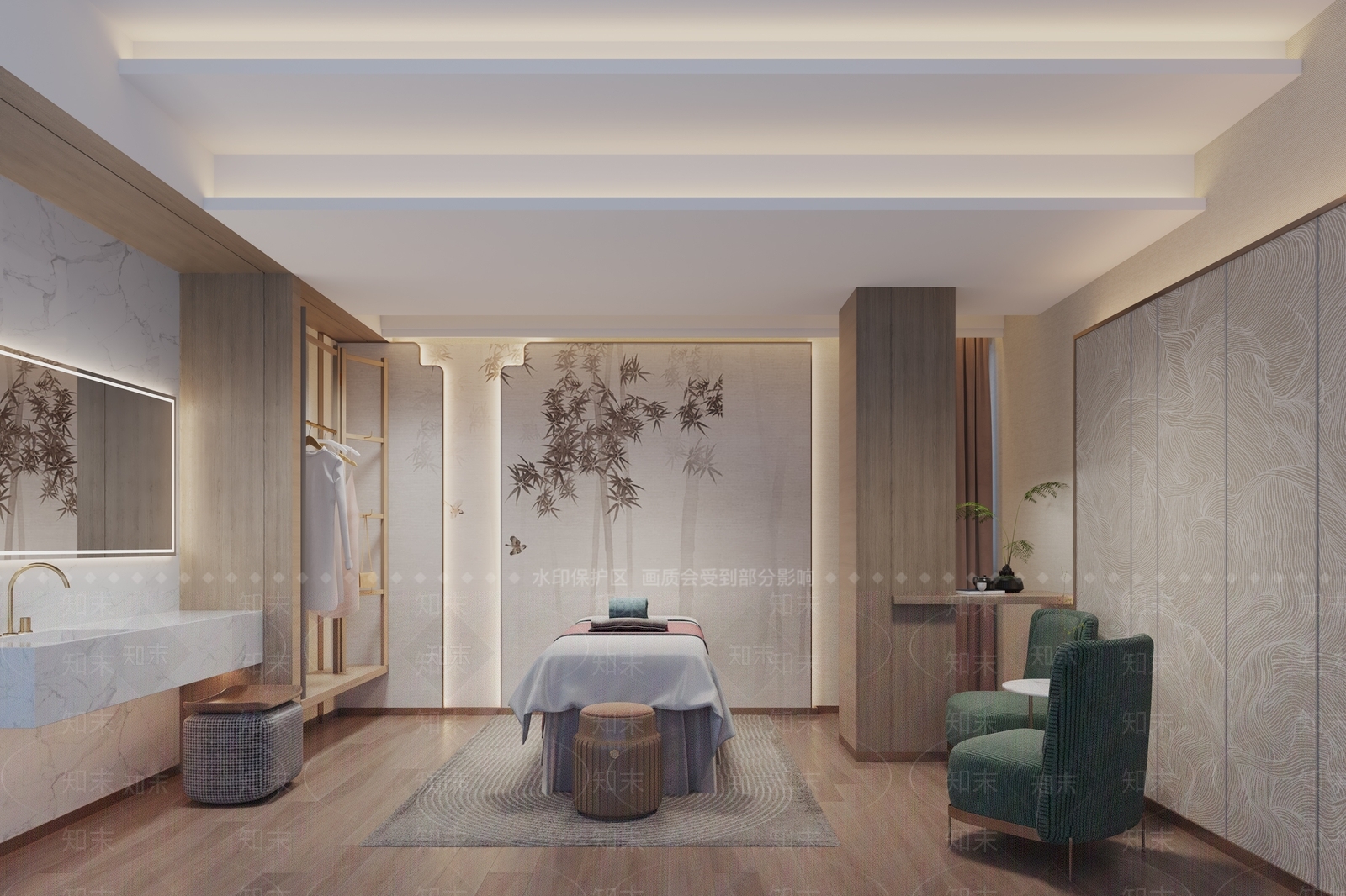 新中式SPA店包房3D模型下载【ID:1130777438】