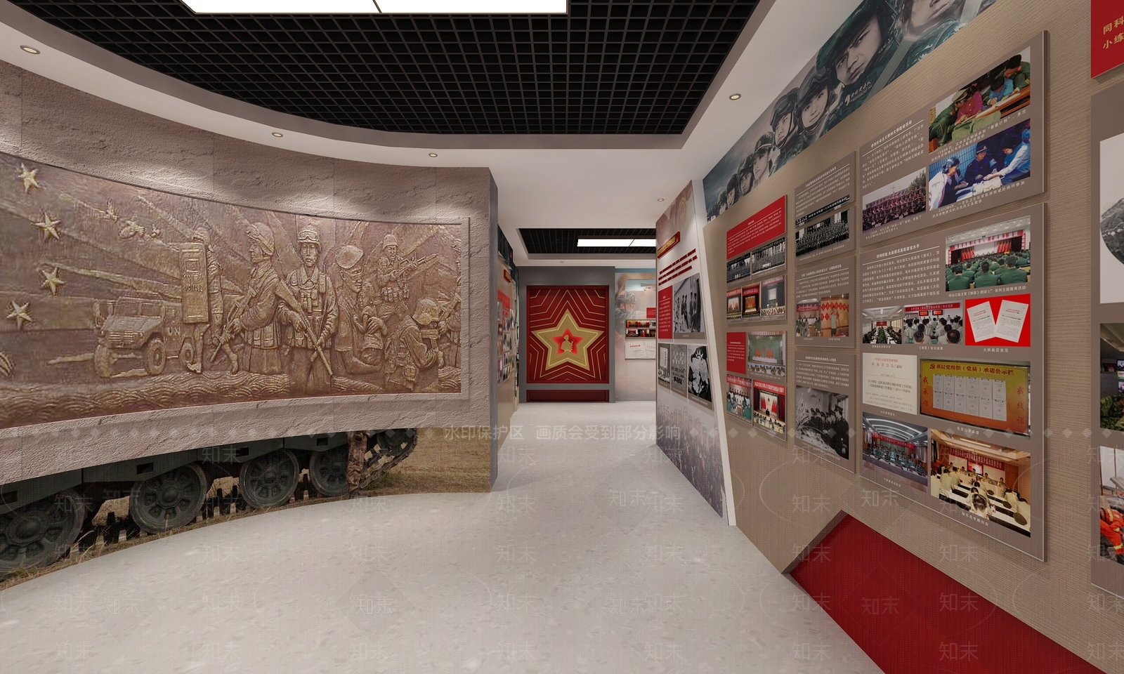 现代党建展厅SU模型下载【ID:1130778494】