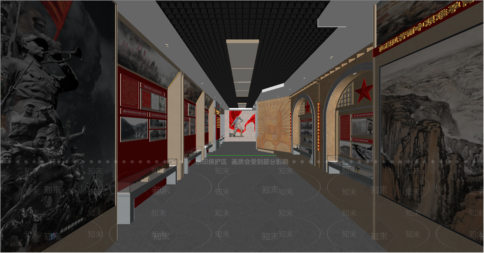 现代党建展厅SU模型下载【ID:1130778494】