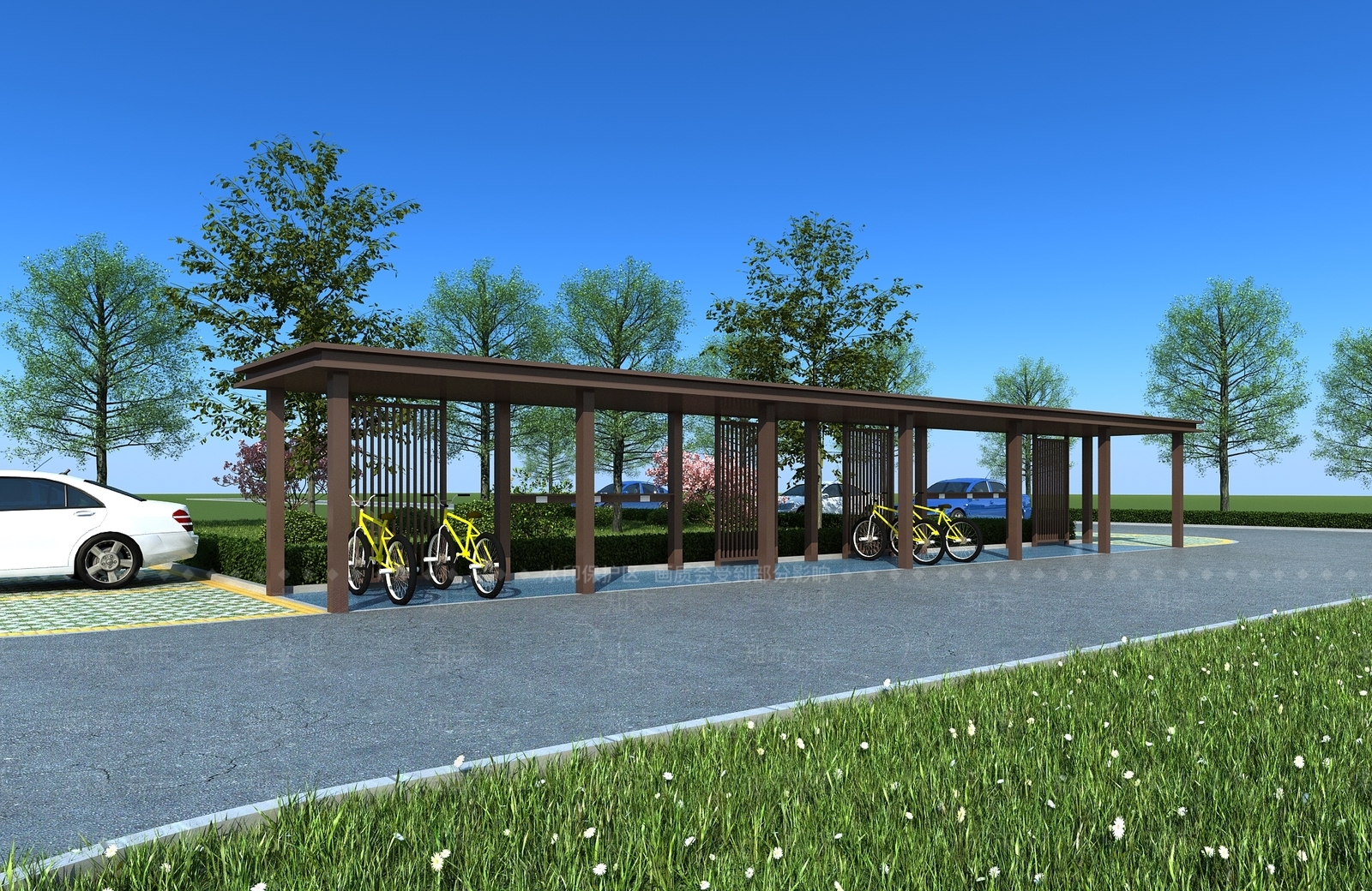 新中式廊架3D模型下载【ID:1130778867】