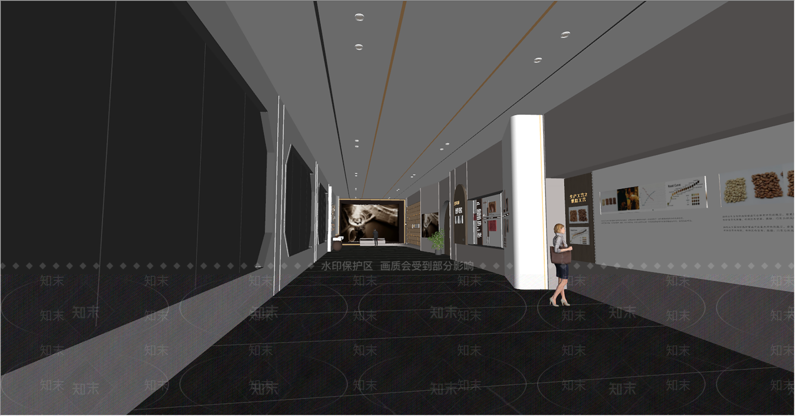 现代咖啡展厅SU模型下载【ID:1130779091】