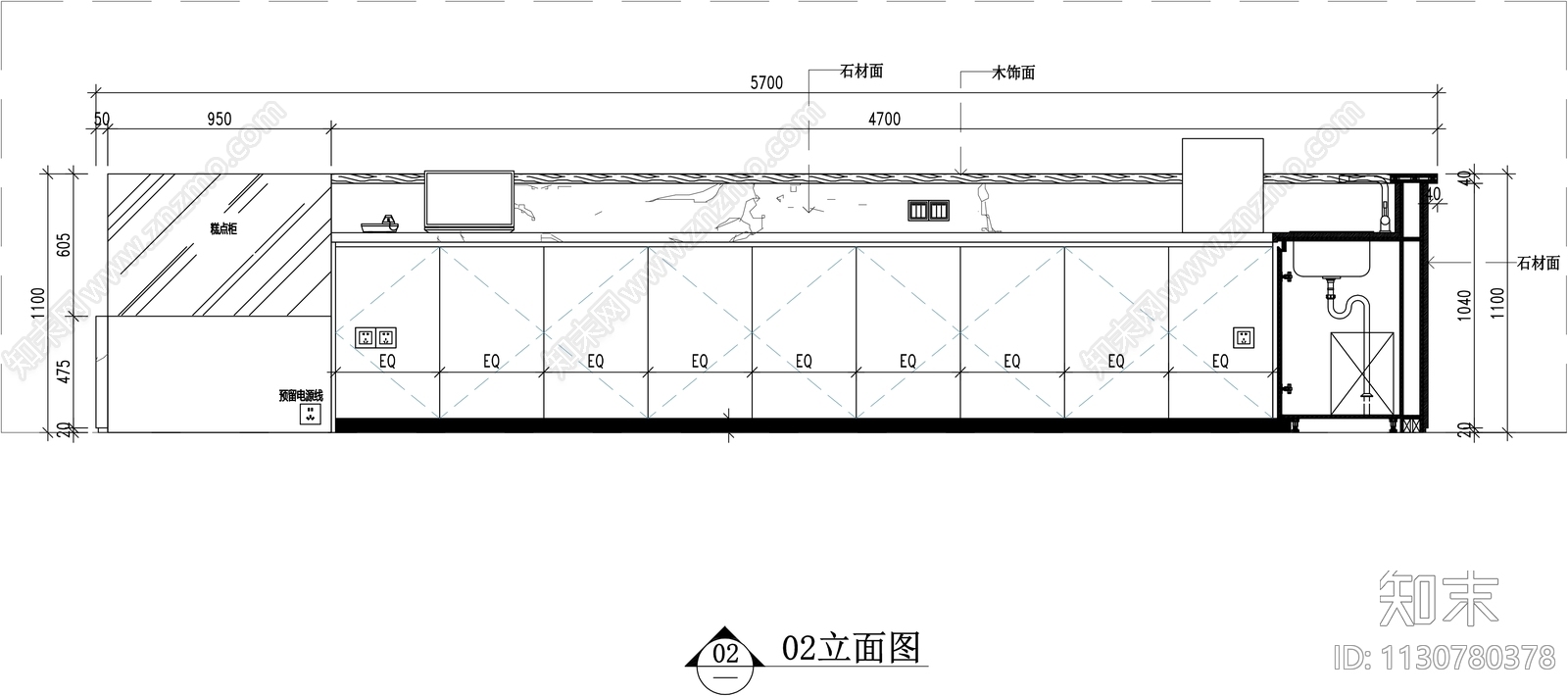 水吧台详图cad施工图下载【ID:1130780378】