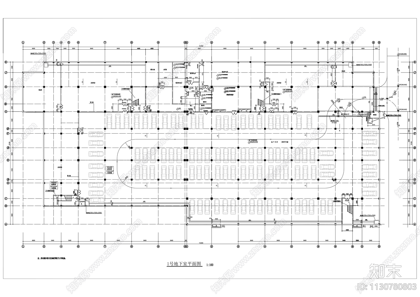 商业街建筑cad施工图下载【ID:1130780803】