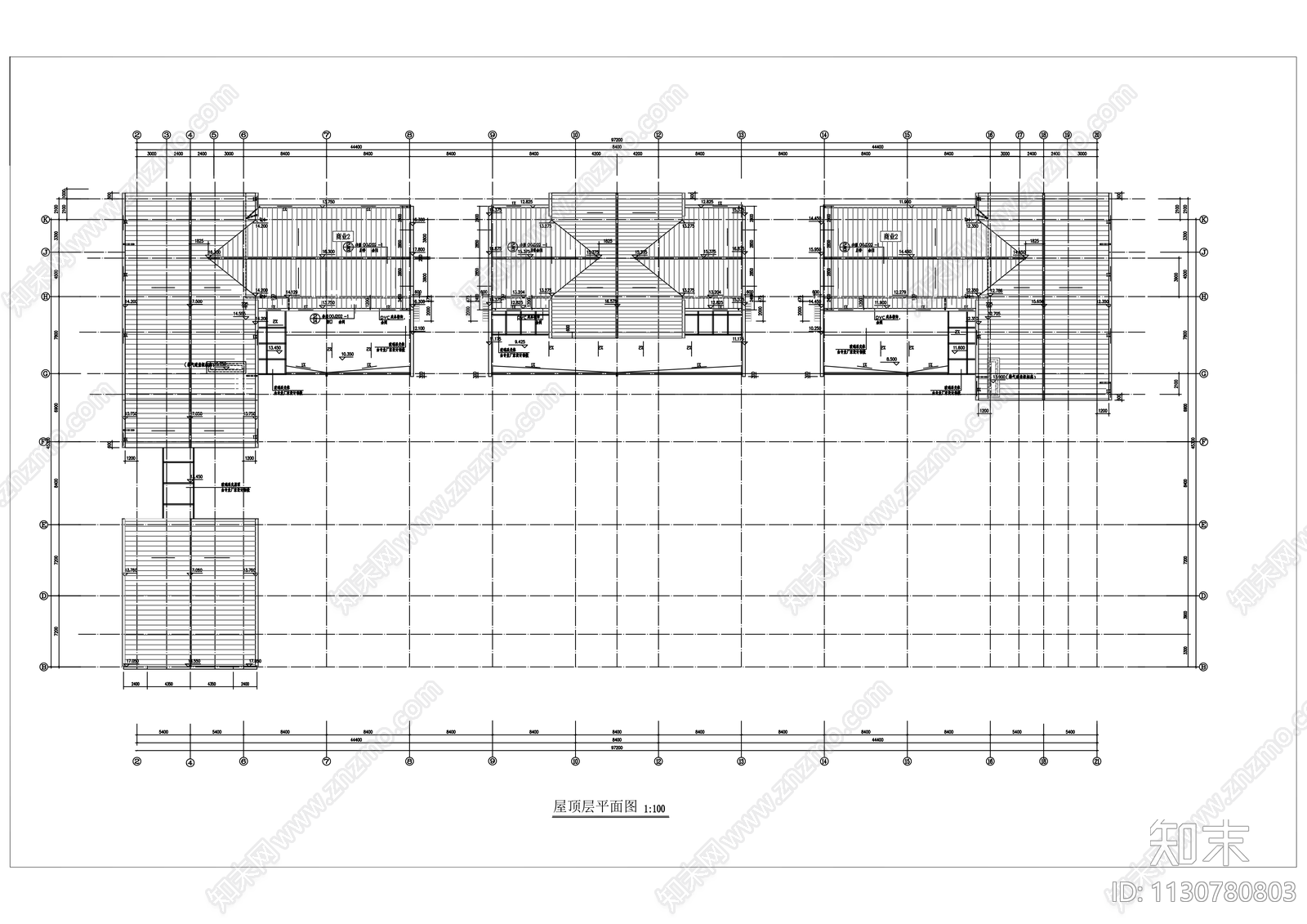 商业街建筑cad施工图下载【ID:1130780803】