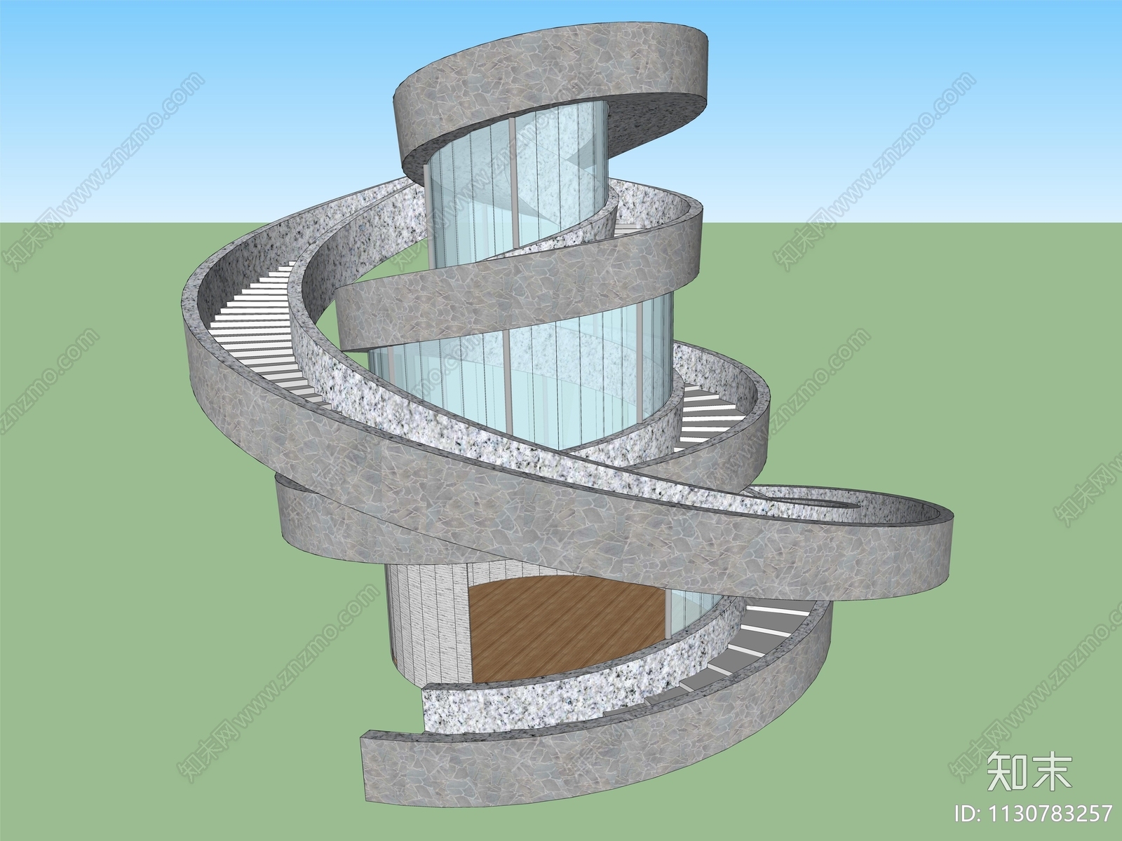 现代塔楼SU模型下载【ID:1130783257】