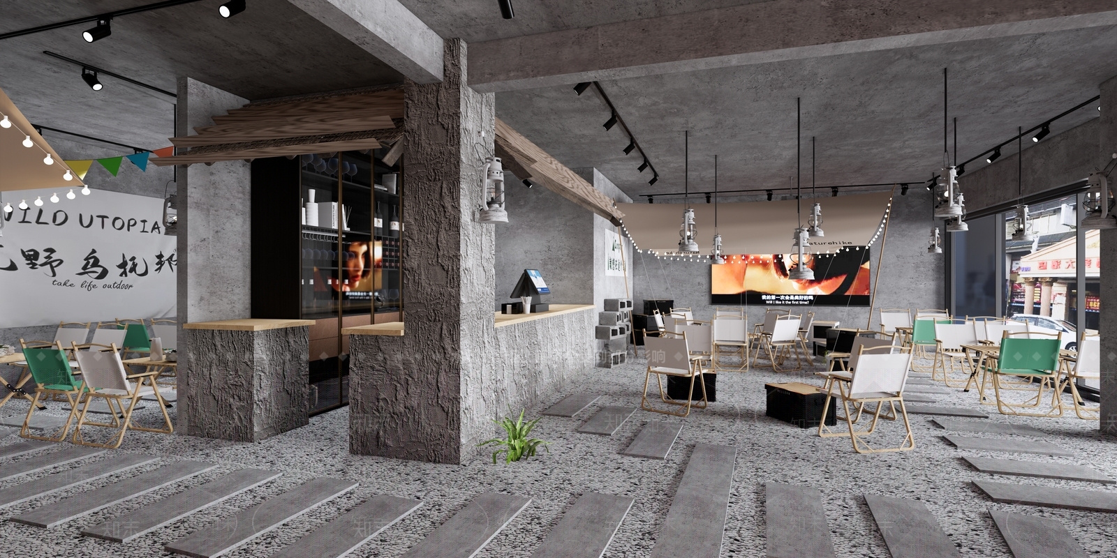 现代烧烤店SU模型下载【ID:1130786913】