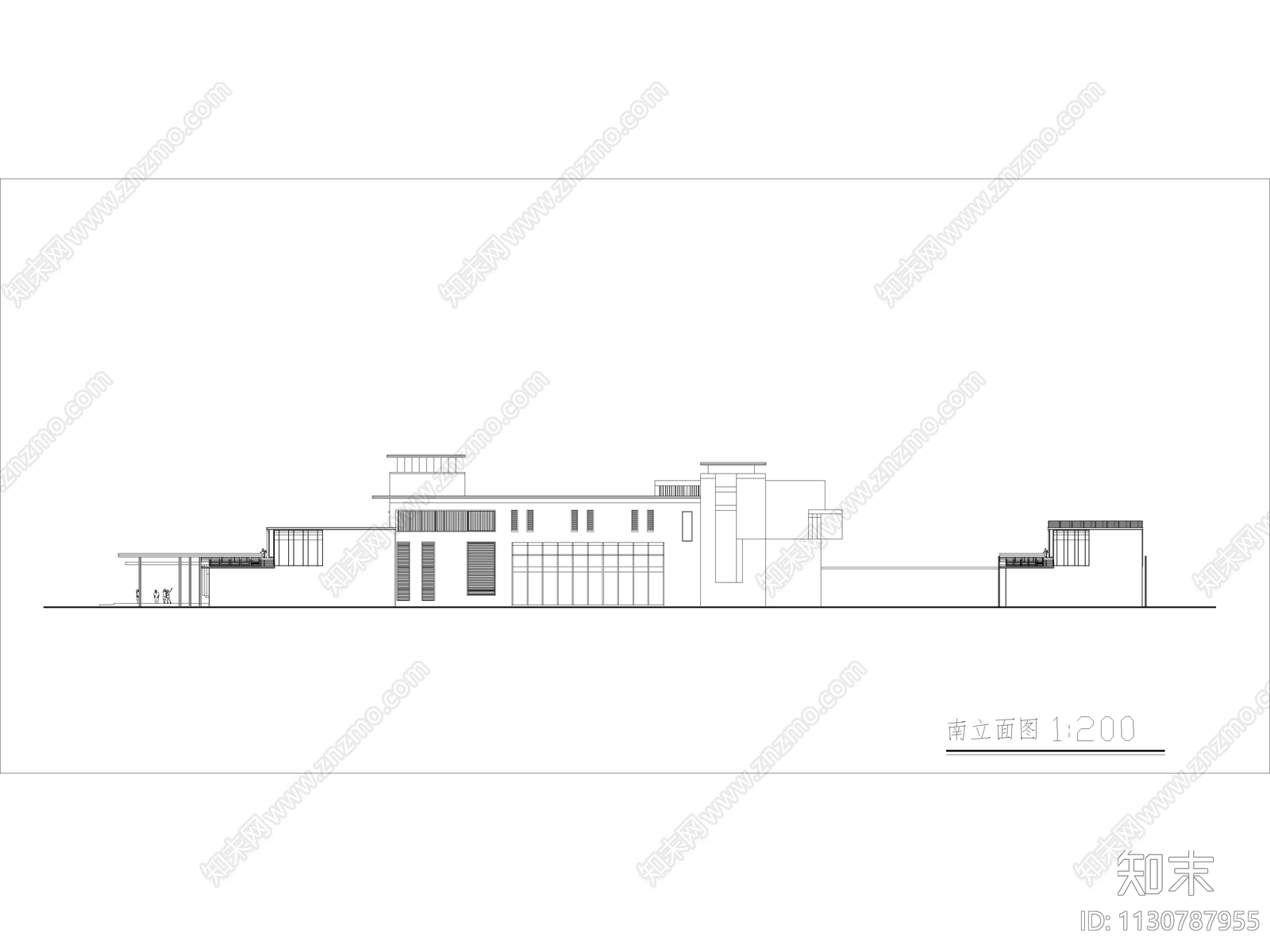 新中式民宿建筑效果图cad施工图下载【ID:1130787955】