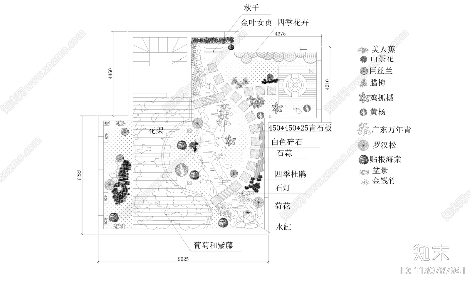 90套屋顶花园cad施工图下载【ID:1130787941】