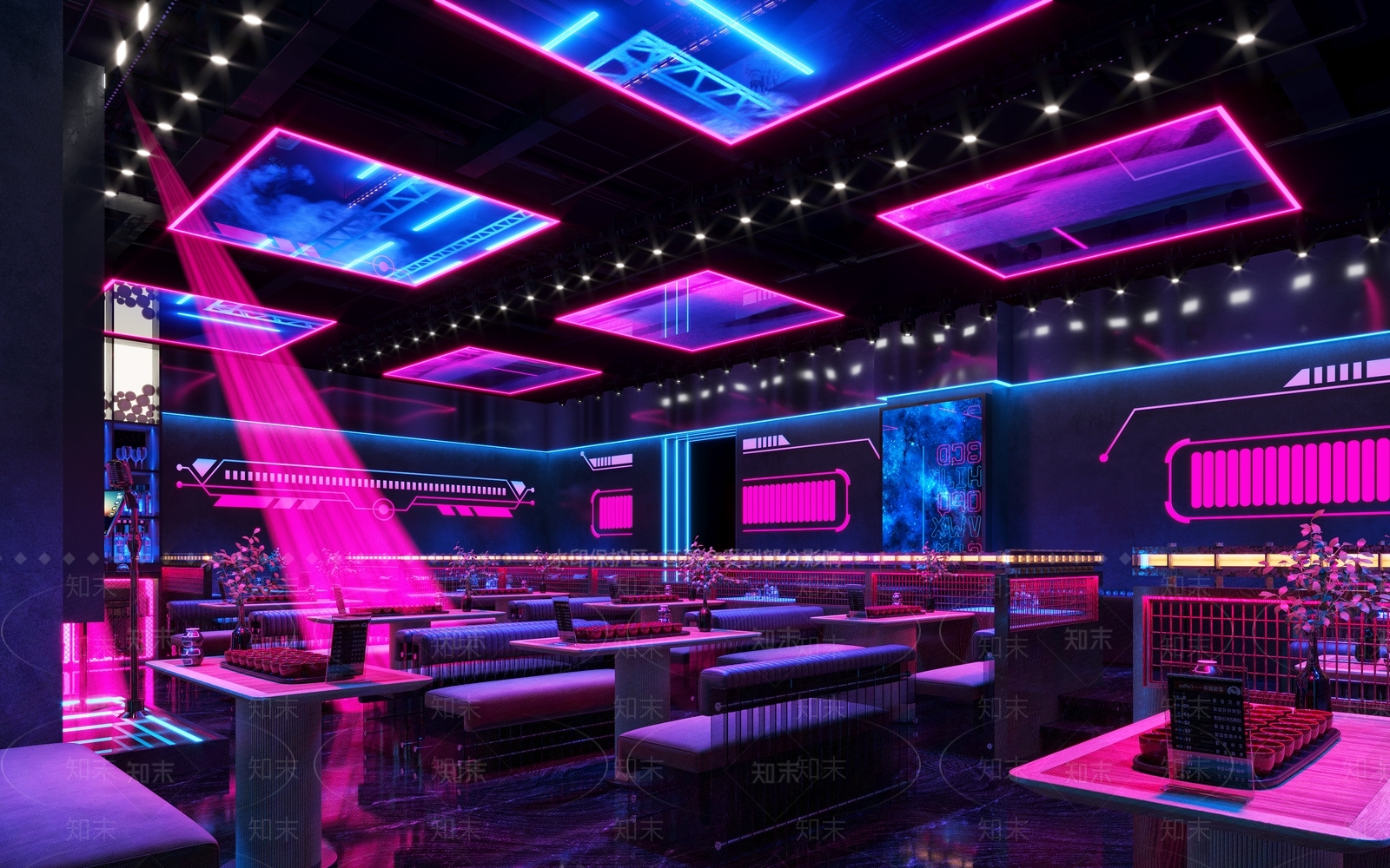 现代赛博朋克酒吧3D模型下载【ID:1130840948】