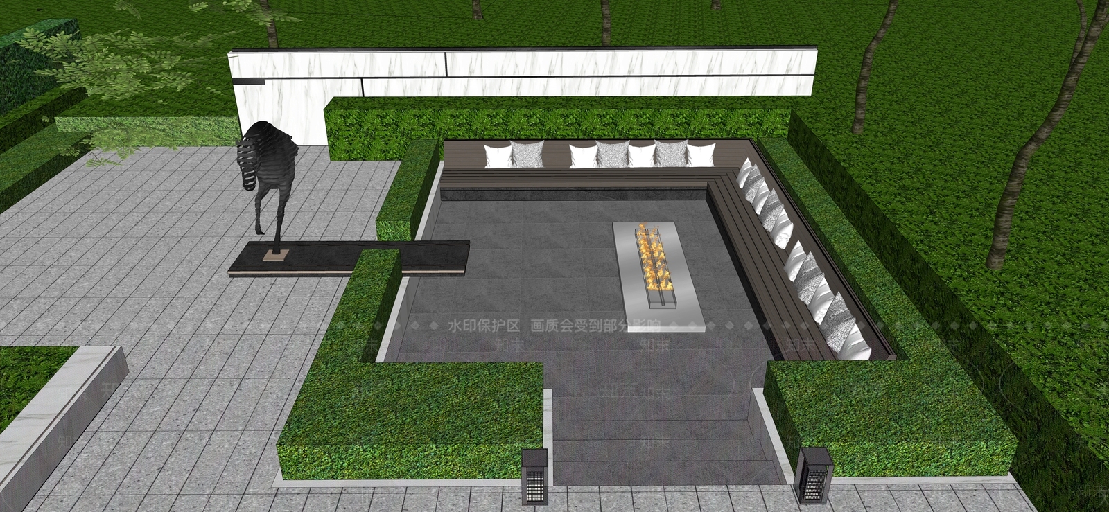 现代户外沙发卡座SU模型下载【ID:1130794929】