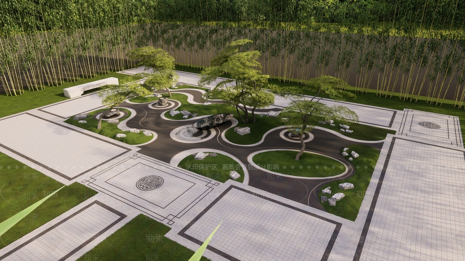 新中式枯山水SU模型下载【ID:1130799954】