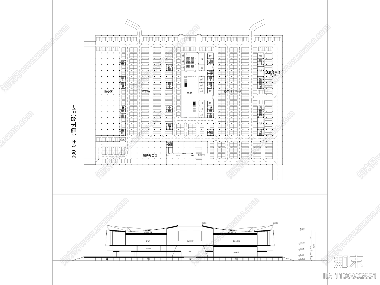 长沙国际会议中心CADcad施工图下载【ID:1130802651】