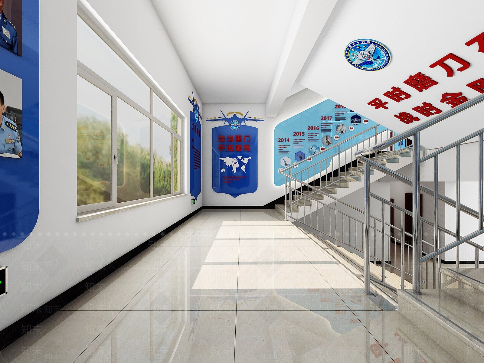 现代空军基地楼道3D模型下载【ID:1130804257】