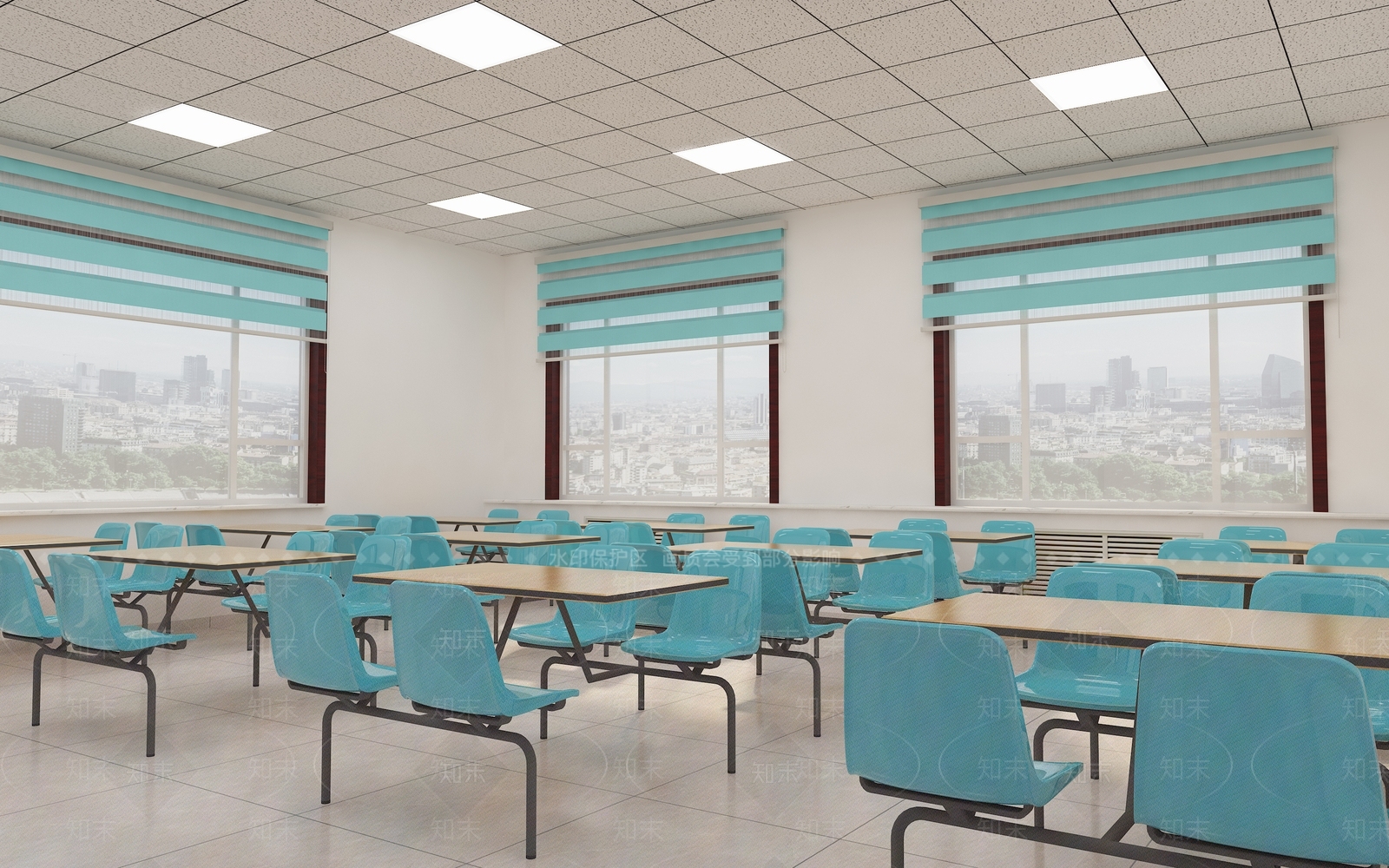 现代员工餐厅3D模型下载【ID:1130806635】