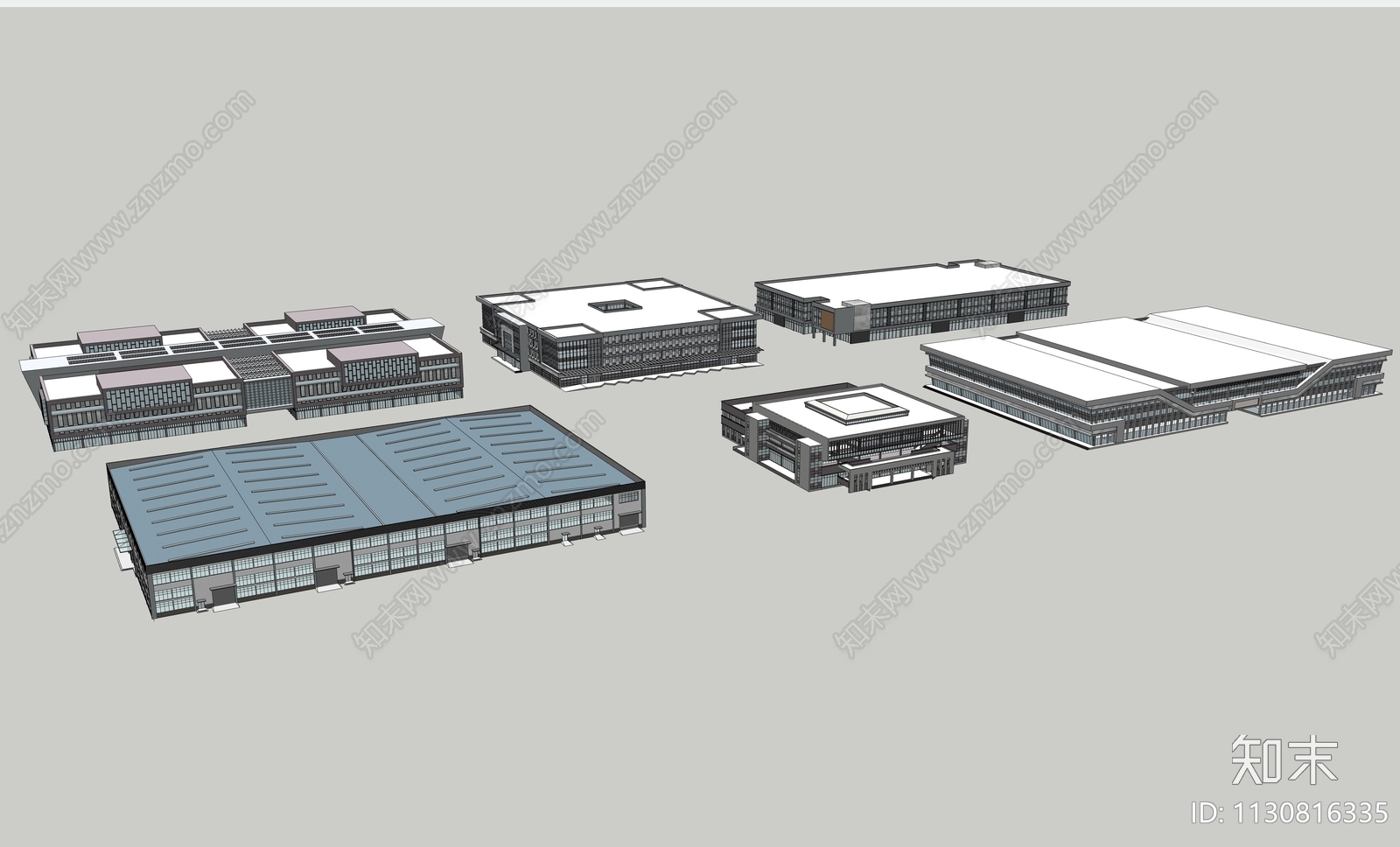 现代厂房SU模型下载【ID:1130816335】