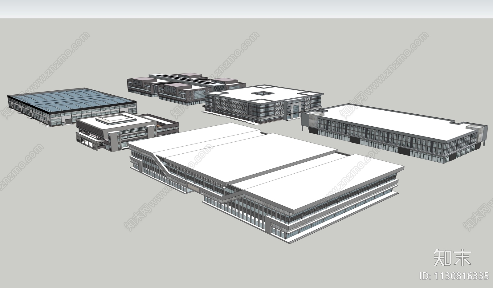 现代厂房SU模型下载【ID:1130816335】