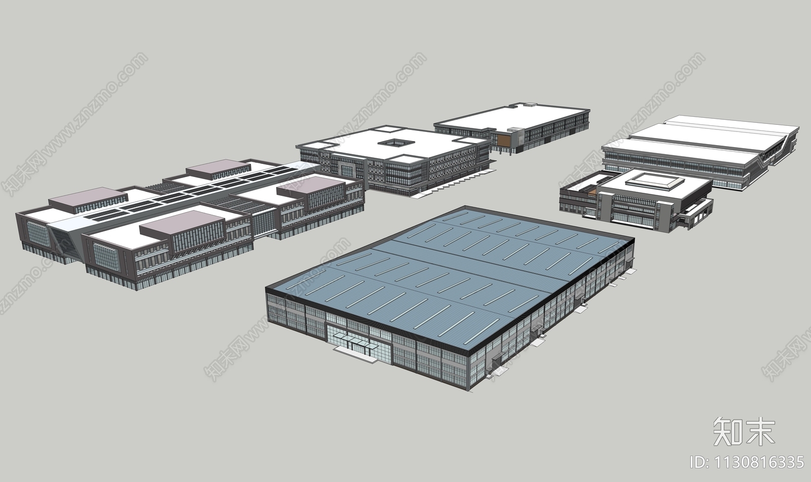 现代厂房SU模型下载【ID:1130816335】