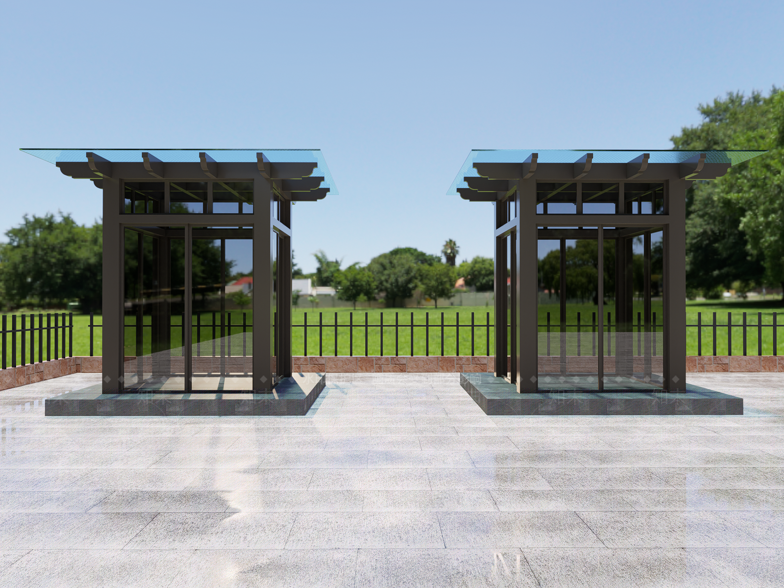 现代玻璃凉亭SU模型下载【ID:1130821783】