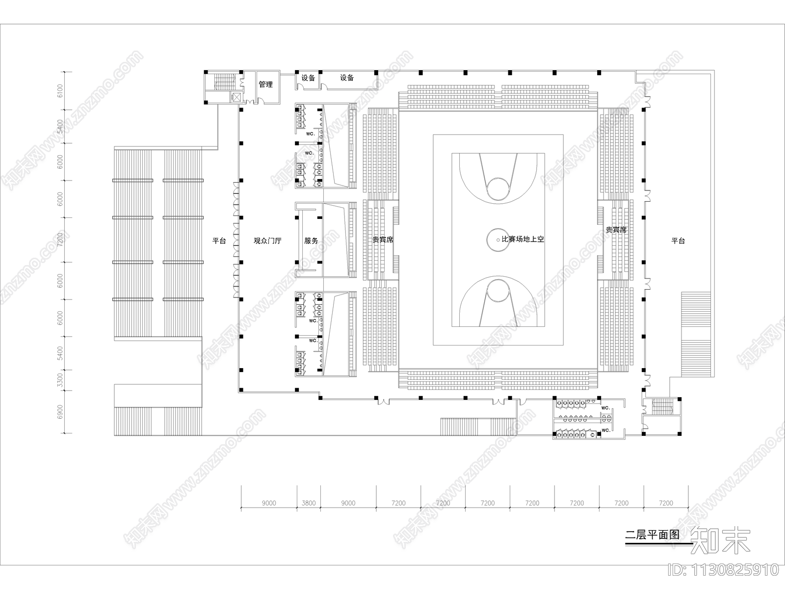 南轩中学体育馆cad施工图下载【ID:1130825910】