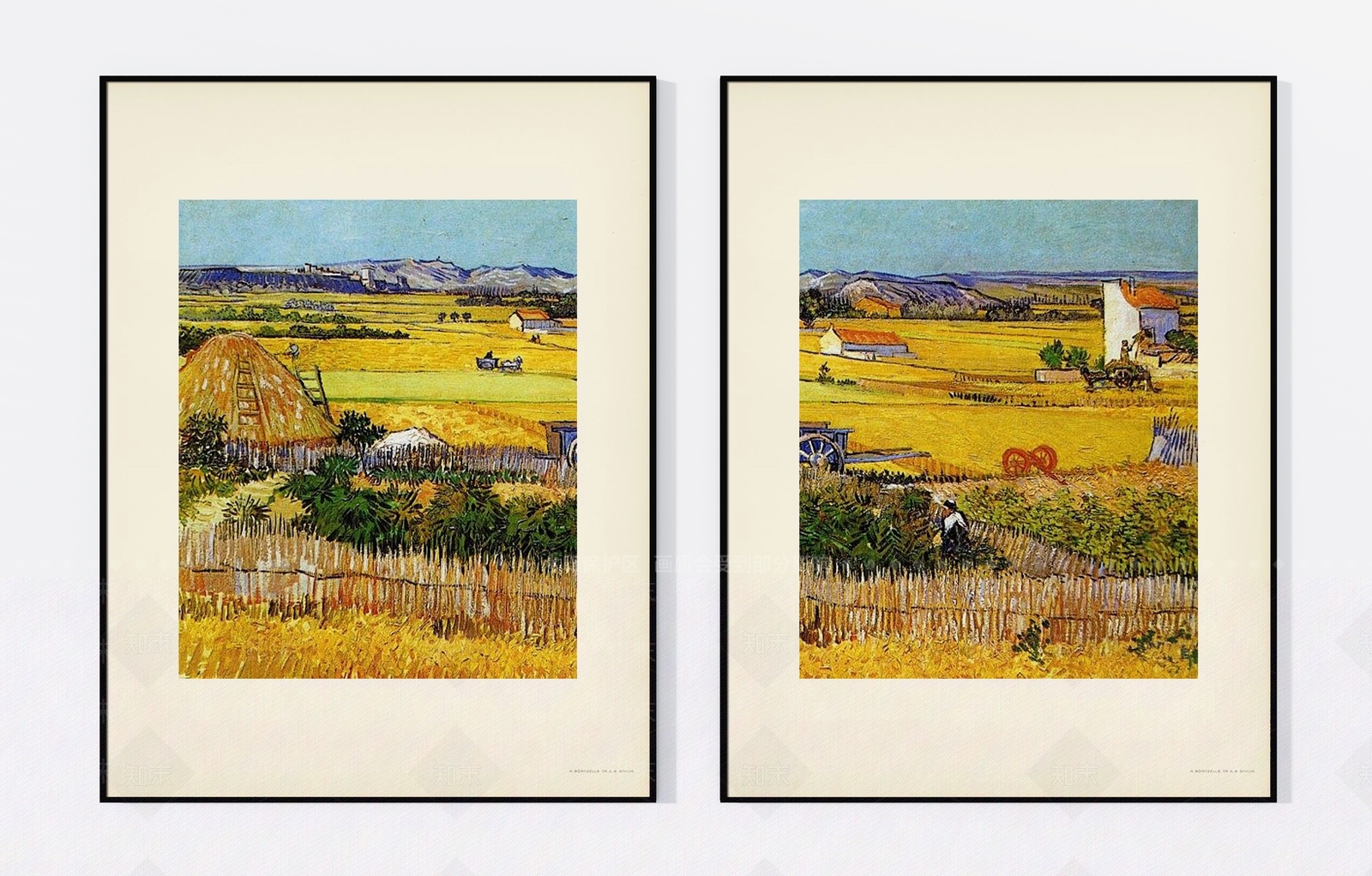 现代轻奢麦田风景油画挂画组合3D模型下载【ID:1130827978】