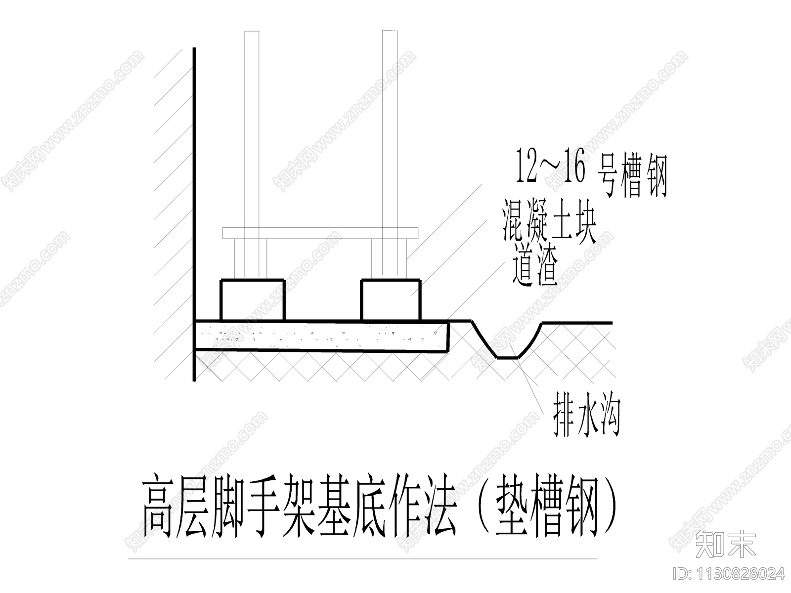 脚手架详图cad施工图下载【ID:1130828024】