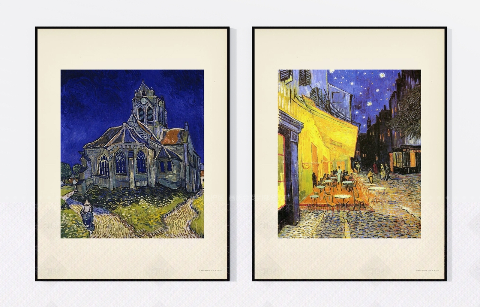 现代轻奢建筑风景街景油画双拼挂画3D模型下载【ID:1130828376】