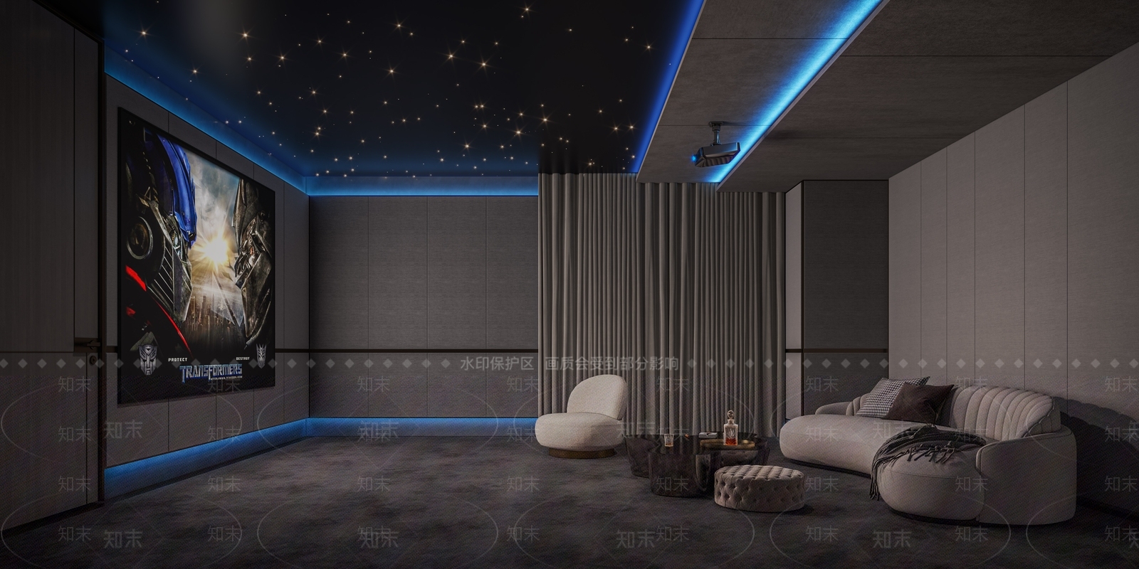 现代家居影音室3D模型下载【ID:1130830650】