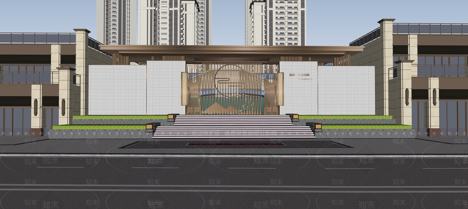 现代大区住宅景观SU模型下载【ID:1130833044】